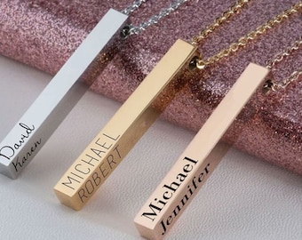 Aangepaste gegraveerde ketting, gepersonaliseerde naamsieraden, sterlingzilveren naamketting, gouden naamsieraden, moedersieraden, cadeau voor haar, hem