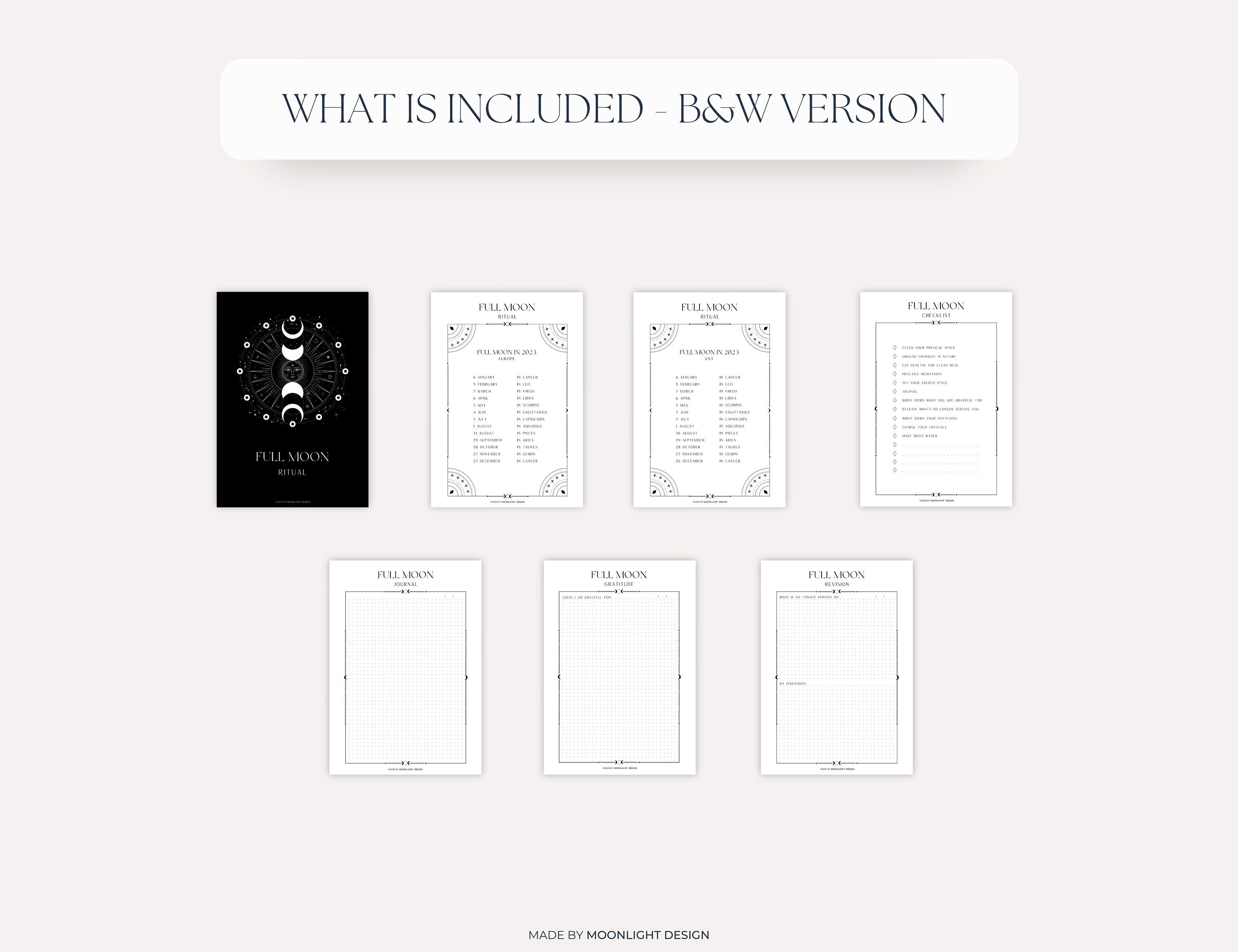 Printable Full & New Moon Ritual Planner Boundle 2023 Moon Etsy