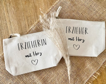 Etui | Cosmetische tas | Kleuterjuf met hart