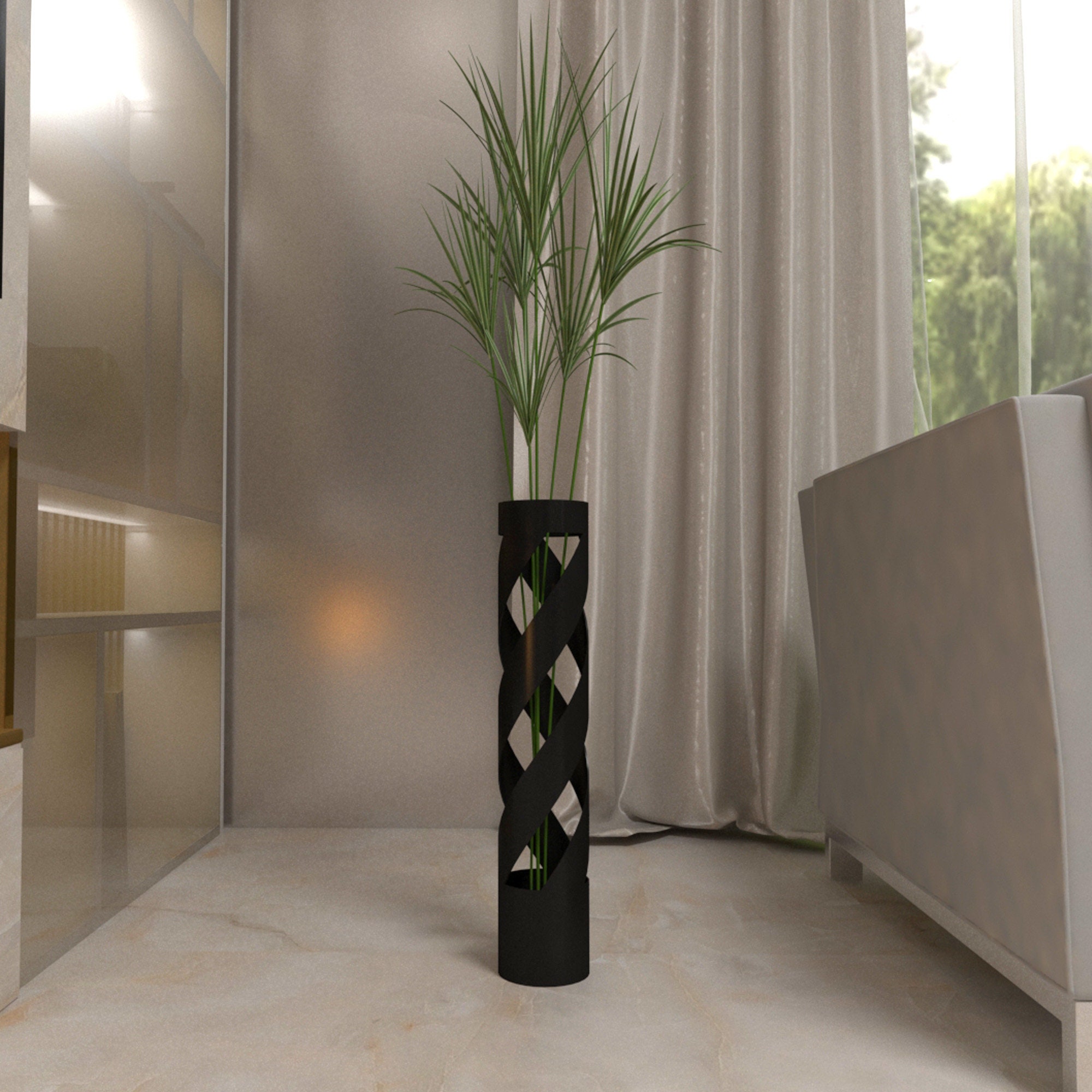 Tall Metal Vase,vase for Pampas,large Floor Vase,tall Floor Vase,black