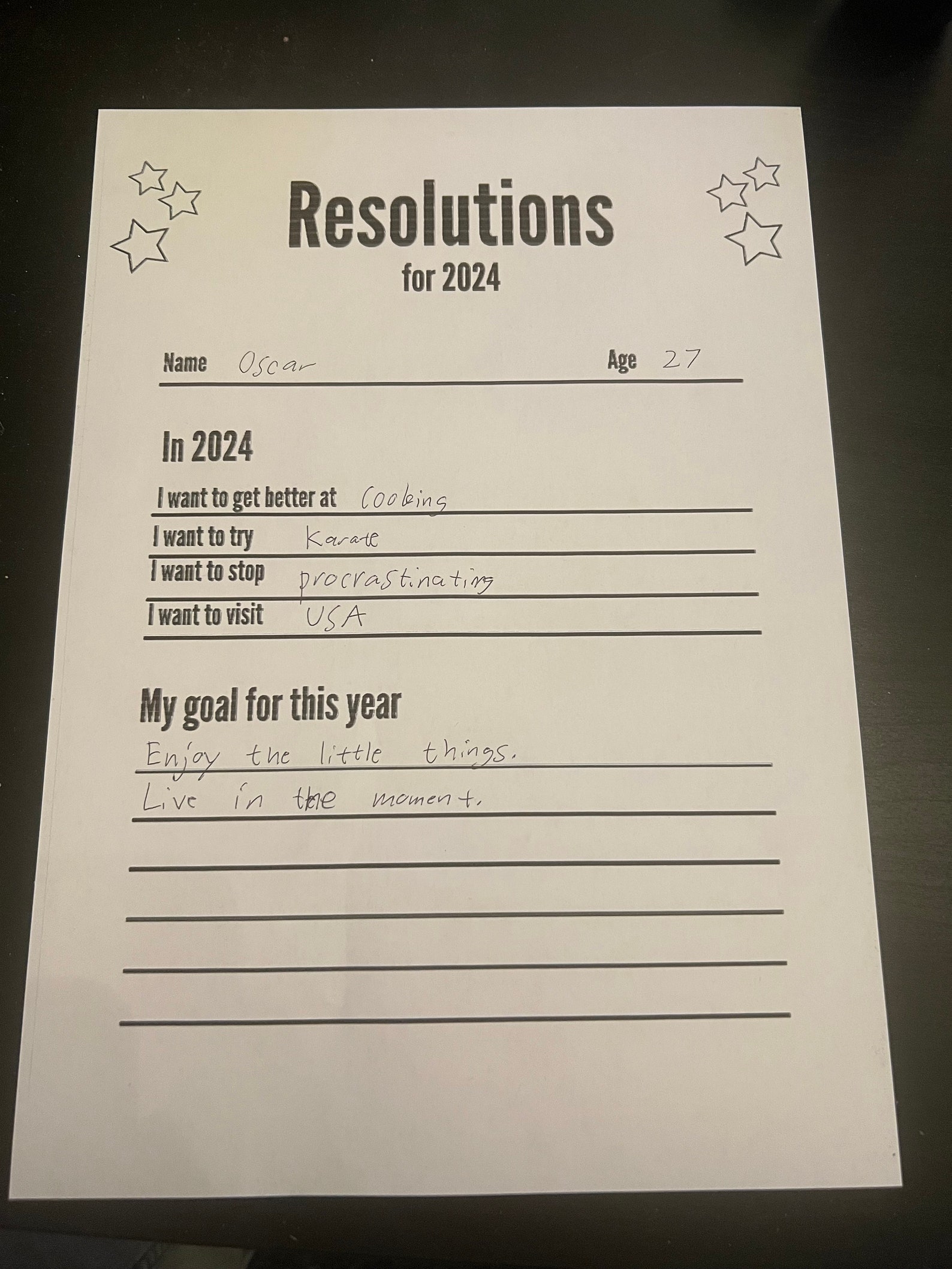 Resolution Cards 2024 Resolutions Printable New Year Resolution Card Minimalist New Year ...
