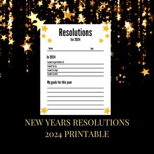 Résolutions 2024 Carte de résolutions imprimable du Nouvel An Résolutions minimalistes du Nouvel An Objectifs du Nouvel An 2024 à imprimer Télécharger les plans du Nouvel An
