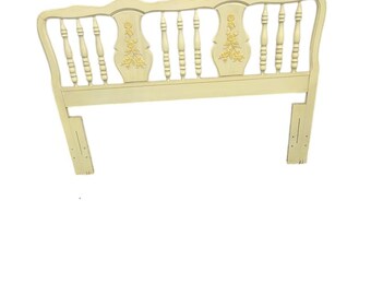 Vintage Cottage-Style Full/Queen Headboard with Floral Detail