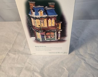 Department 56 Midtown Barbershop Christmas In The City Village House w/ Box Light-T45