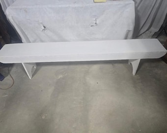 Long White Painted Farmhouse Bench – 84 Inches