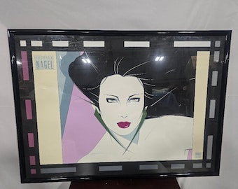 Patrick Nagel Mirage Editions Framed Art Print 43.5” x 31” 1980s Art Deco