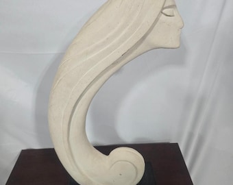 Vintage Art Deco Style Female Bust Sculpture – Famous-Barr – 22″ Curved Figure