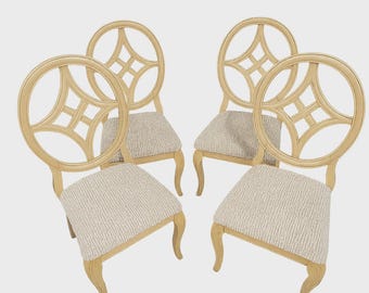Vintage Hollywood Regency Dining Chairs – Set of 4