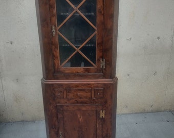 Vintage Mahogany Two-piece Corner Cabinet