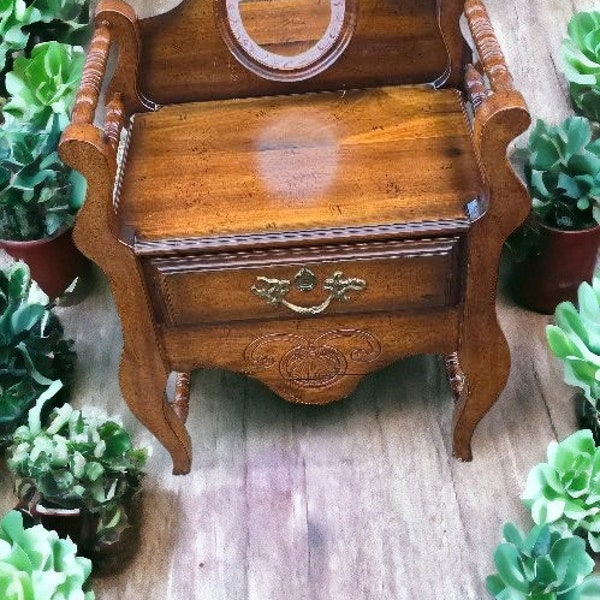 Vintage Wooden Wash Stand with Mirror