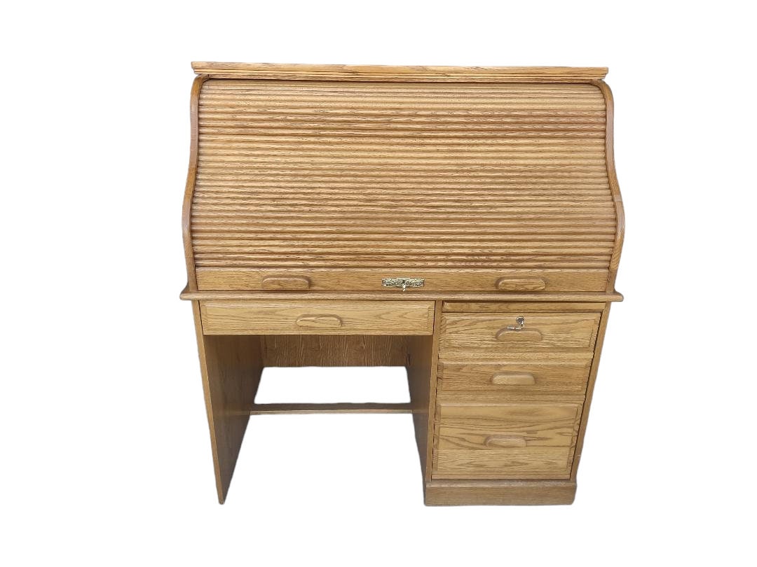 Winners Only Inc Oak Roll Top Desk Etsy