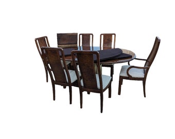 Thomasville Walnut and Cherry Dining Table & 6 Chairs