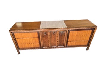 Vintage Witz Mid Century Modern Walnut Dresser | MCM Triple Dresser | American Walnut Credenza