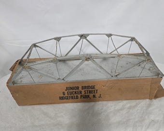 Maqueta de puente infantil vintage con armazón metálico – Ridgefield Park, NJ – Kit de puente de ingeniería educativa excepcional