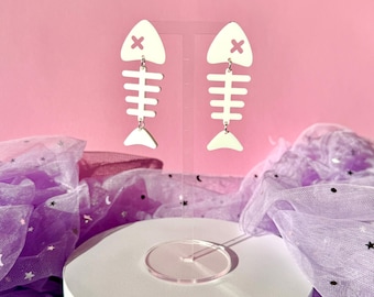 Fish Bone Earrings | Novelty Acrylic Jewelry