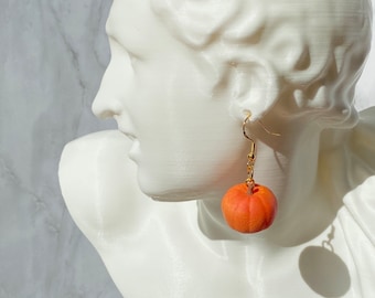 Kürbis Ohrringe | 3D Gedruckt Handbemalter Schmuck
