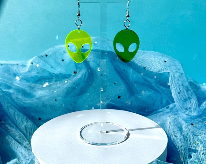 Alien Earrings | Blacklight Novelty Acrylic Earrings