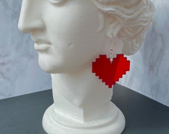 Pixel Heart Earrings | Novelty Acrylic Jewelry