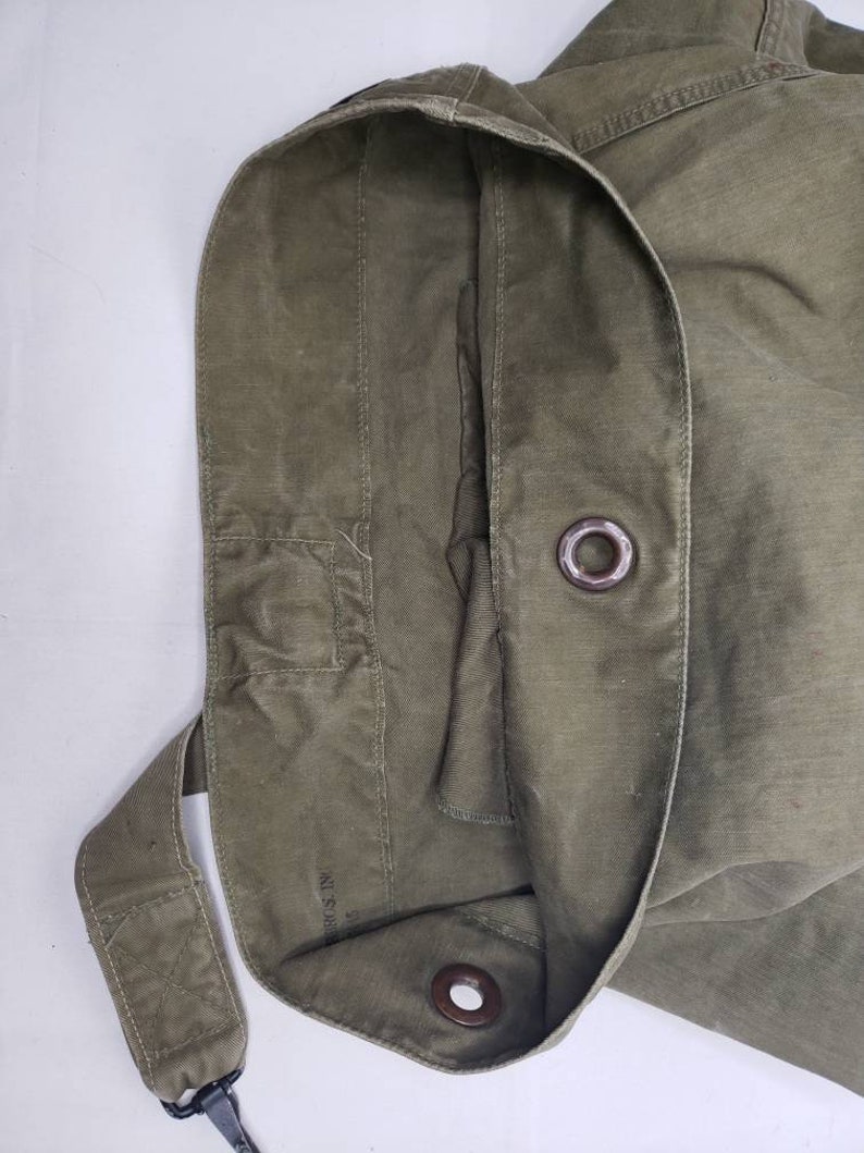WW2 US Army Military Duffel Bag OD Green 1945 Dated field Gear, WWII