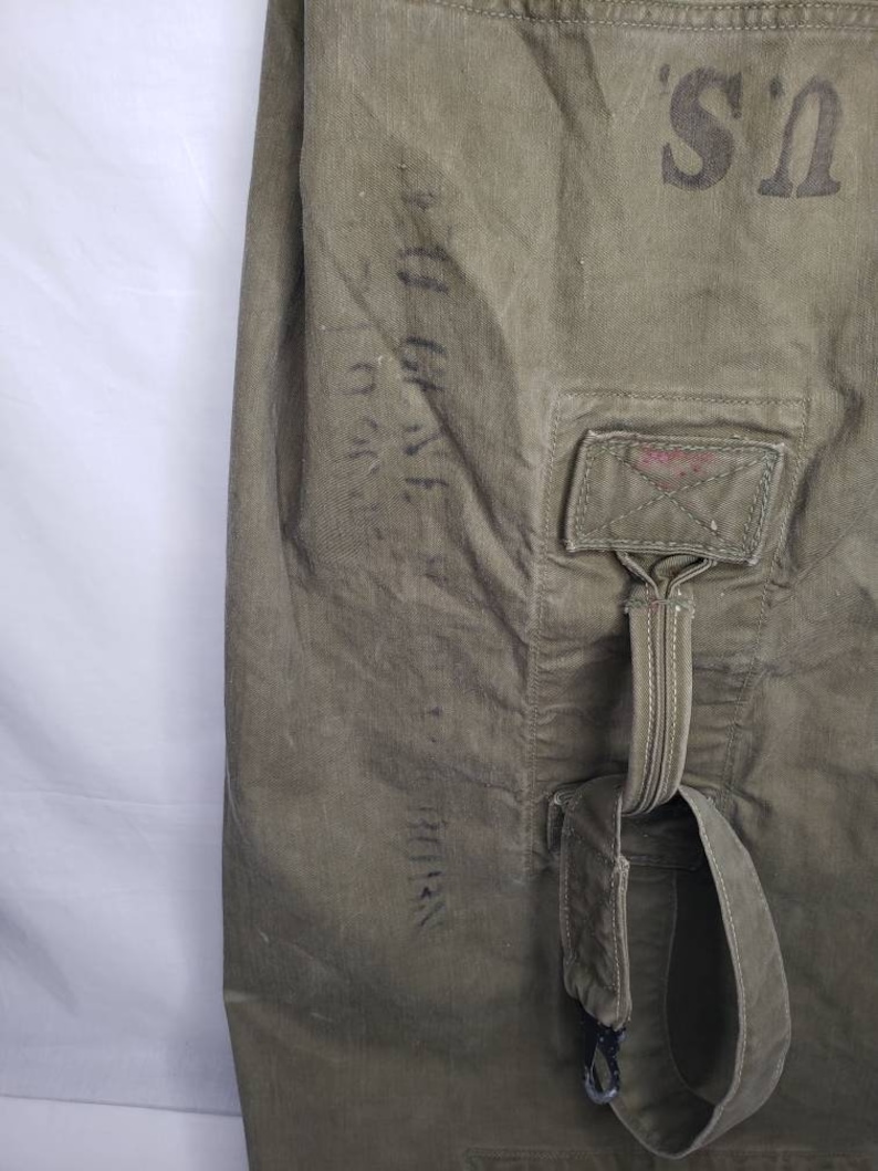 WW2 US Army Military Duffel Bag OD Green 1945 Dated field Gear, WWII