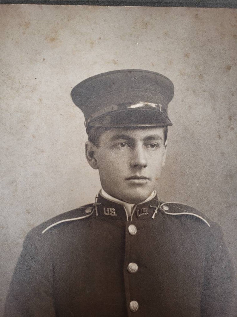 US Military 1902 Uniform Soldier Studio Portrait Photo army Etsy