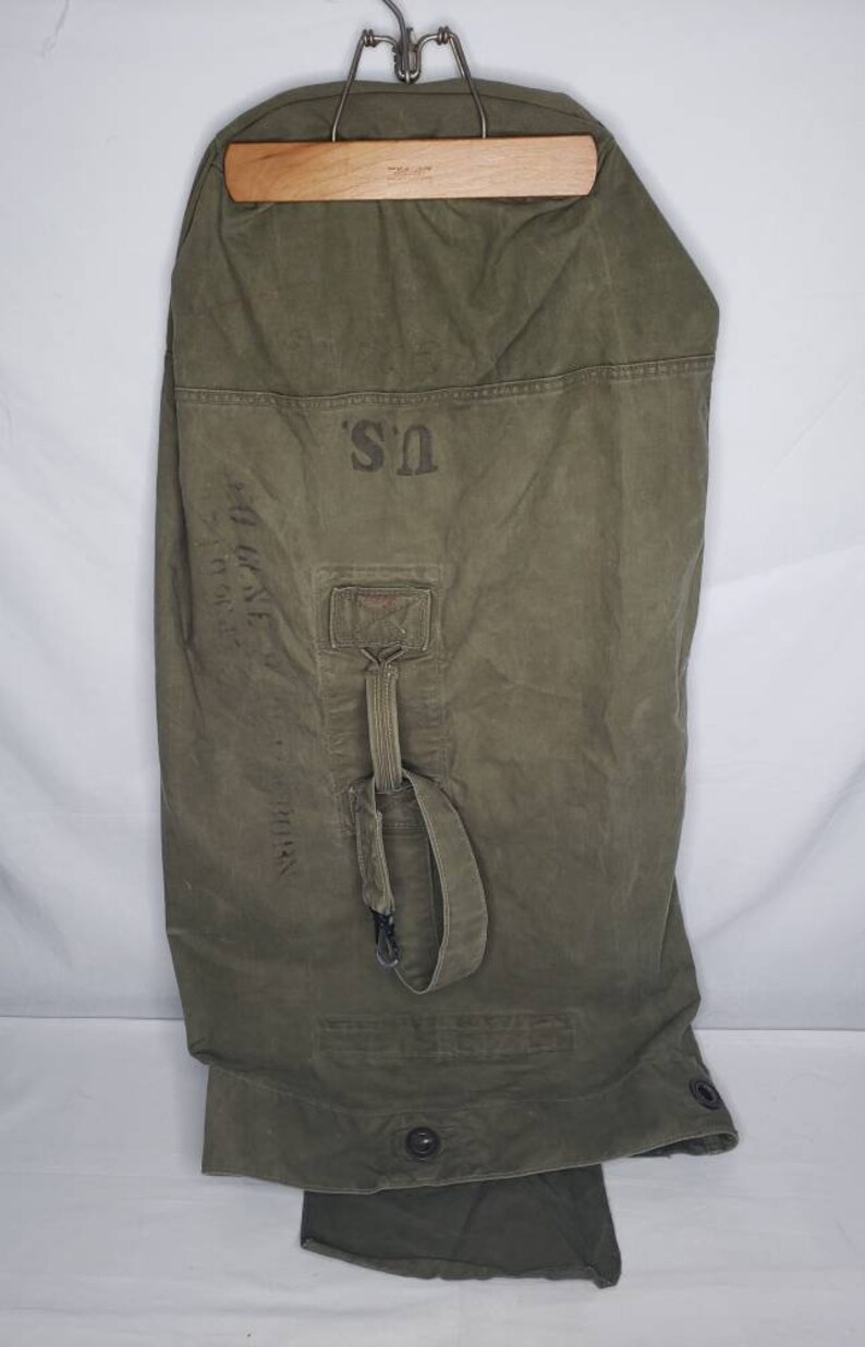 WW2 US Army Military Duffel Bag OD Green 1945 Dated field Gear, WWII