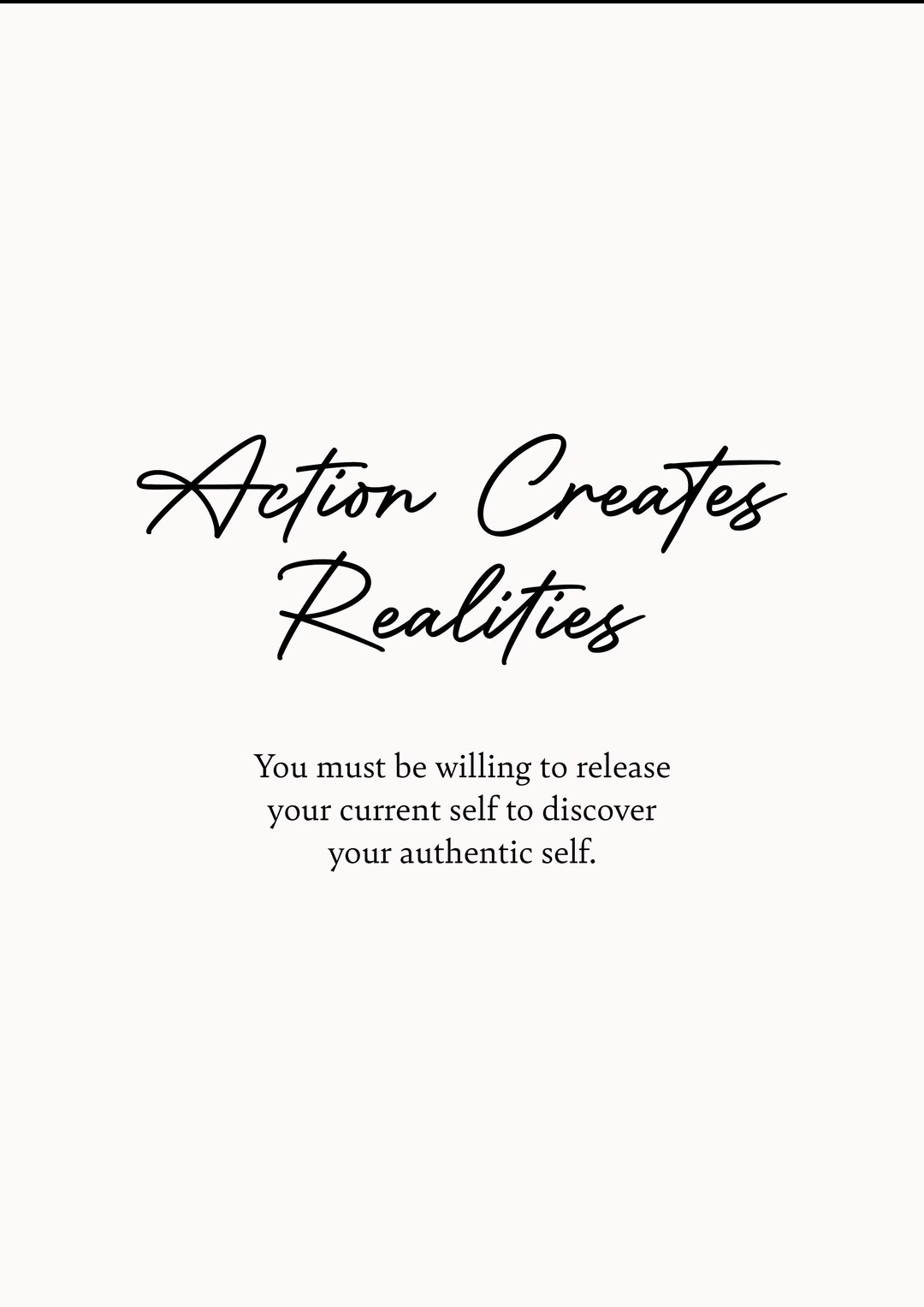 Action Creates Realities, Printable Wall Art, Quote Print, Digital Art