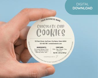 Cottage Food Label Template – Round Canva Label for Homemade Packaging