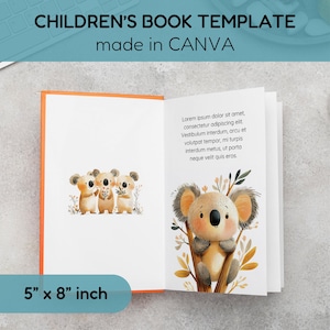 Modèle de livre d'images pour enfants sur toile | Mise en page du livre KDP de 5 x 8 po. | Intérieur KDP facile | Conception de livre pour enfants modifiable pour l'autoédition