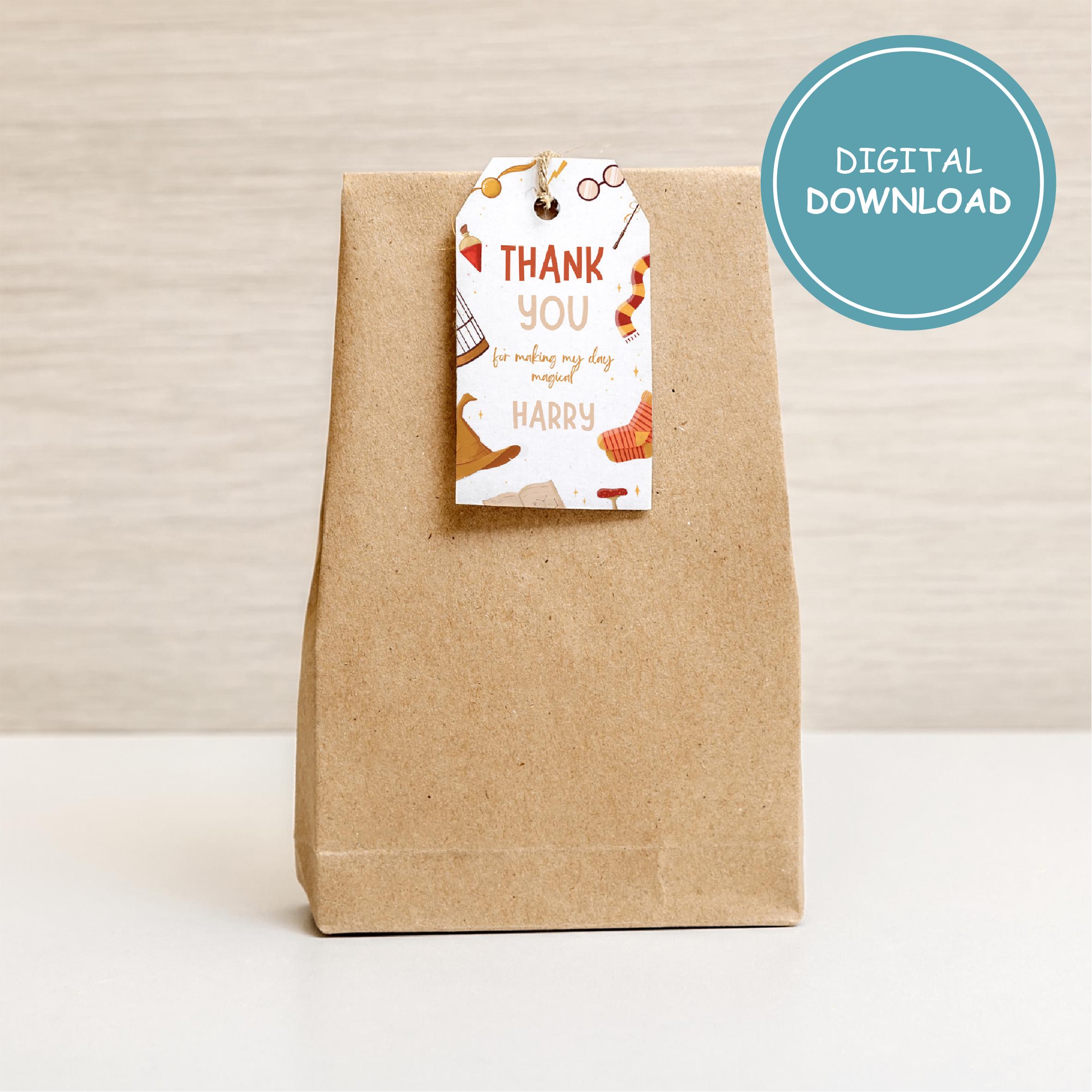 Editable Wizard Tag Template for Canva | Magical School Party Favor Tags | Printable Magical Wizardry Birthday Party Label | Wizard World