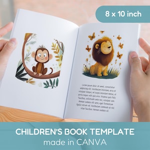 Modello di libro illustrato per Canva – Modello di libro per bambini modificabile, libro di fiabe stampabile, modello digitale per storie per bambini, download immediato