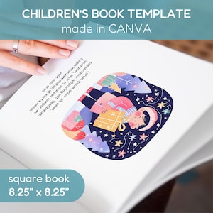 Modello di libro illustrato per Canva, autopubblicazione, progettazione di libri illustrati, layout modificabile per libri per bambini, libro di fiabe per autopubblicazione
