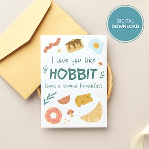 Cozy Breakfast Love Card: Fantasy Anniversary Greeting Digital Download