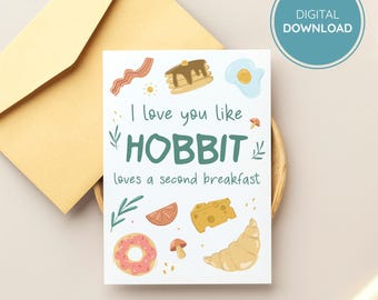 Cozy Breakfast Love Card: Fantasy Anniversary Greeting Digital Download