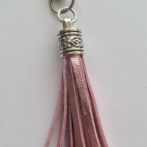 Key ring, bag charm, leather tassel