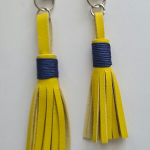Key ring, bag charm, leather tassel