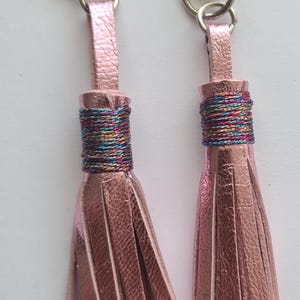 Key ring, bag charm, leather tassel