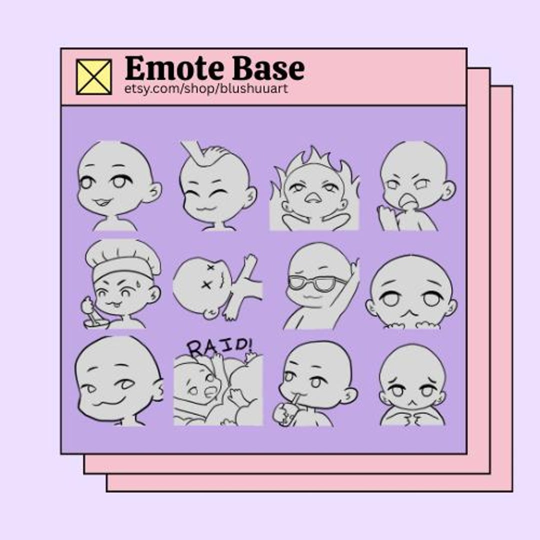 Chibi Emote Base || Kawaii Emotes Perfect for Twitch, Discord, Youtube ...