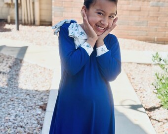 Girl's Royal floral dress