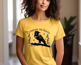 Overweeg de raaf T-shirt | Christelijk shirt cadeaus Unisex heren dames geloof Bijbel religieus bidden
