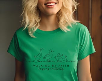 T-shirt chrétien « Marcher par la foi » | T-shirt unisexe « Foi »