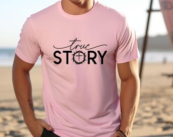T-shirt met waargebeurd verhaal | Christelijk shirt Cadeaus Unisex Heren Dames Geloof Bijbel Religieus Bid Pasen