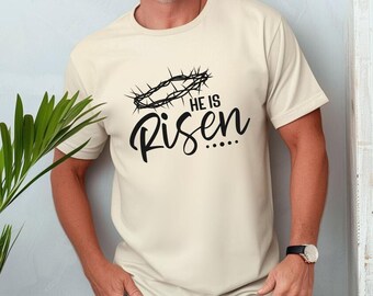Hij is verrezen T-shirt | Christelijk shirt Cadeaus Unisex Heren Dames Geloof Bijbel Religieus Bid Pasen