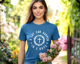3 dagen T-shirt | Christelijk shirt Cadeaus Unisex Heren Dames Geloof Bijbel Religieus Bid Pasen