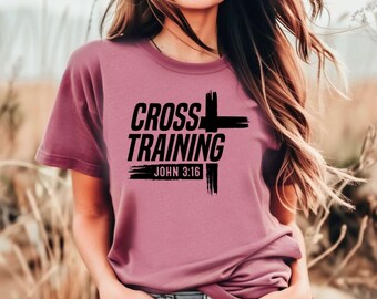Cross Training John 3:16 T-shirt | Christelijk shirt cadeaus Unisex heren dames geloof Bijbel religieus bidden
