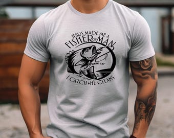 Visser van de Mensen T-shirt | Christelijk shirt cadeaus Unisex heren dames geloof Bijbel religieus bidden