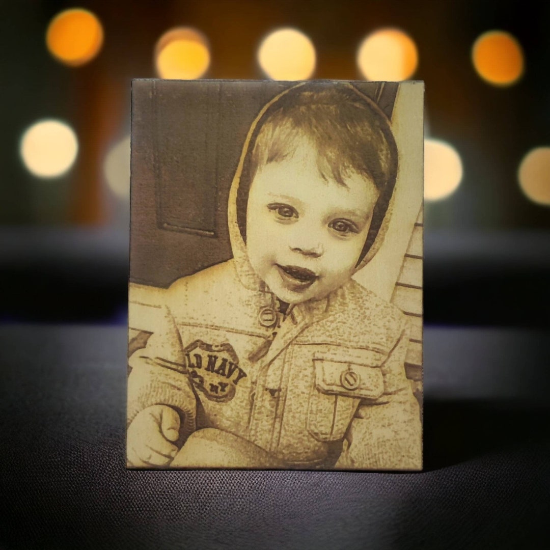 Custom Photo Add Your Own Photo Engraved Photo on Wood One of a