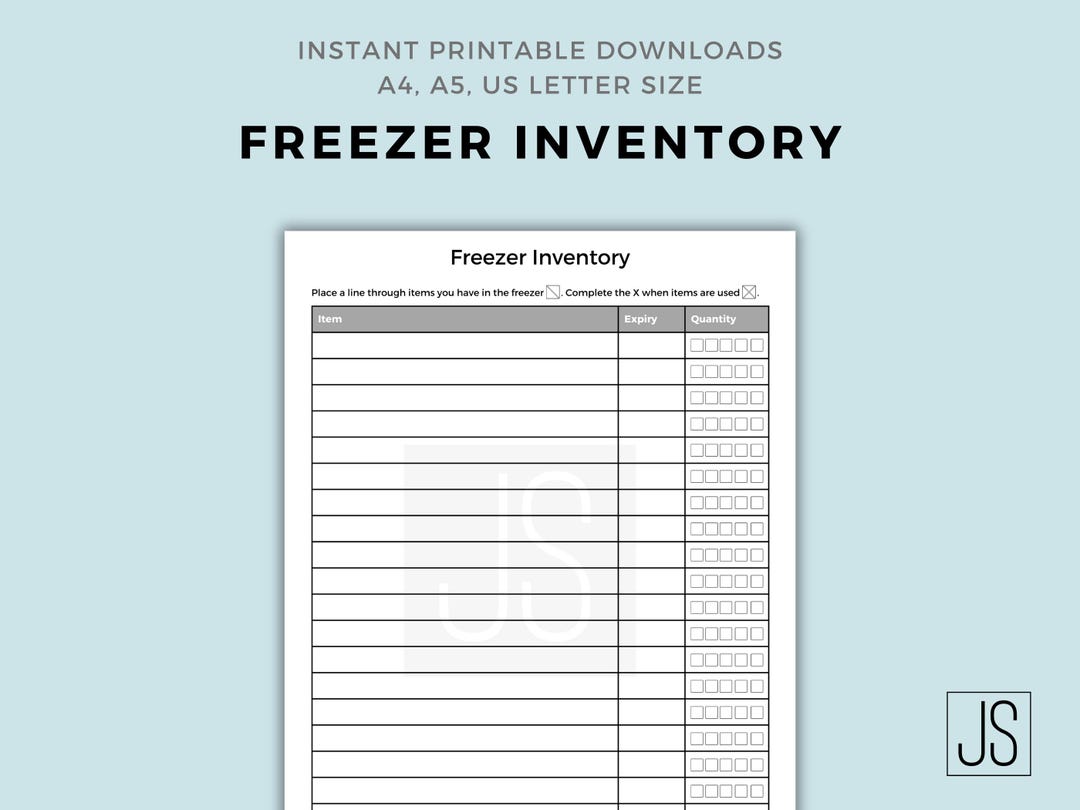 Freezer Inventory Chart.pdf Freezer Inventory Printable Tracker | Inventory Printable PDF | Instant ...
