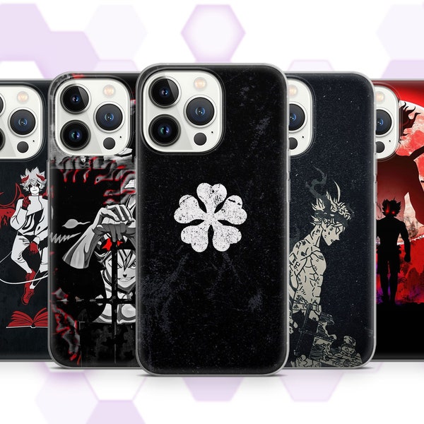 Anime Manga Phone Case Black Clover Cover for iPhone 15 14 Pro max 13 13 Pro 12 11 XR 7 8 fits Samsung a35 a55 a05 A54 Samsung a05s