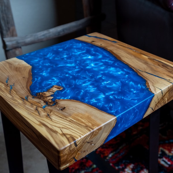 Epoxy End Table Etsy